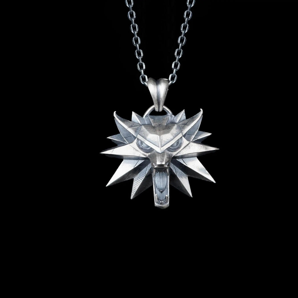 Sterling Silver Wolf Pendant Necklace | Viking Howling Wolf Men Jewelry   Charmora Jewelry