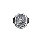 Sterling Silver Saint Michael Archangel Ring: Christian Protection Jewelry   Charmora Jewelry