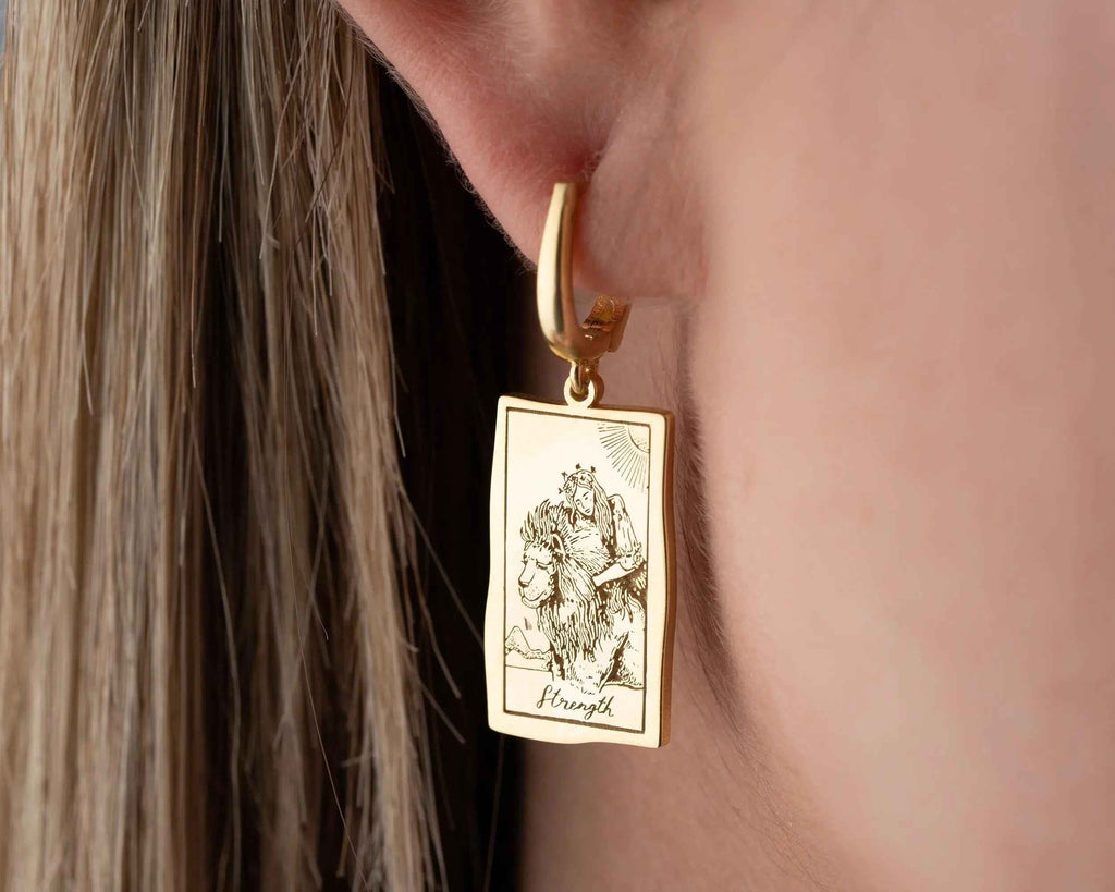 Sterling Silver Tarot Card Earrings: The Lovers, Spiritual Jewelry