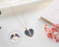 Engraved Angel Wing Heart Necklace: Sterling Silver Personalized Pendant