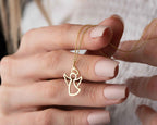 Sterling Silver Angel Necklace: Gold Angel Wings Pendant