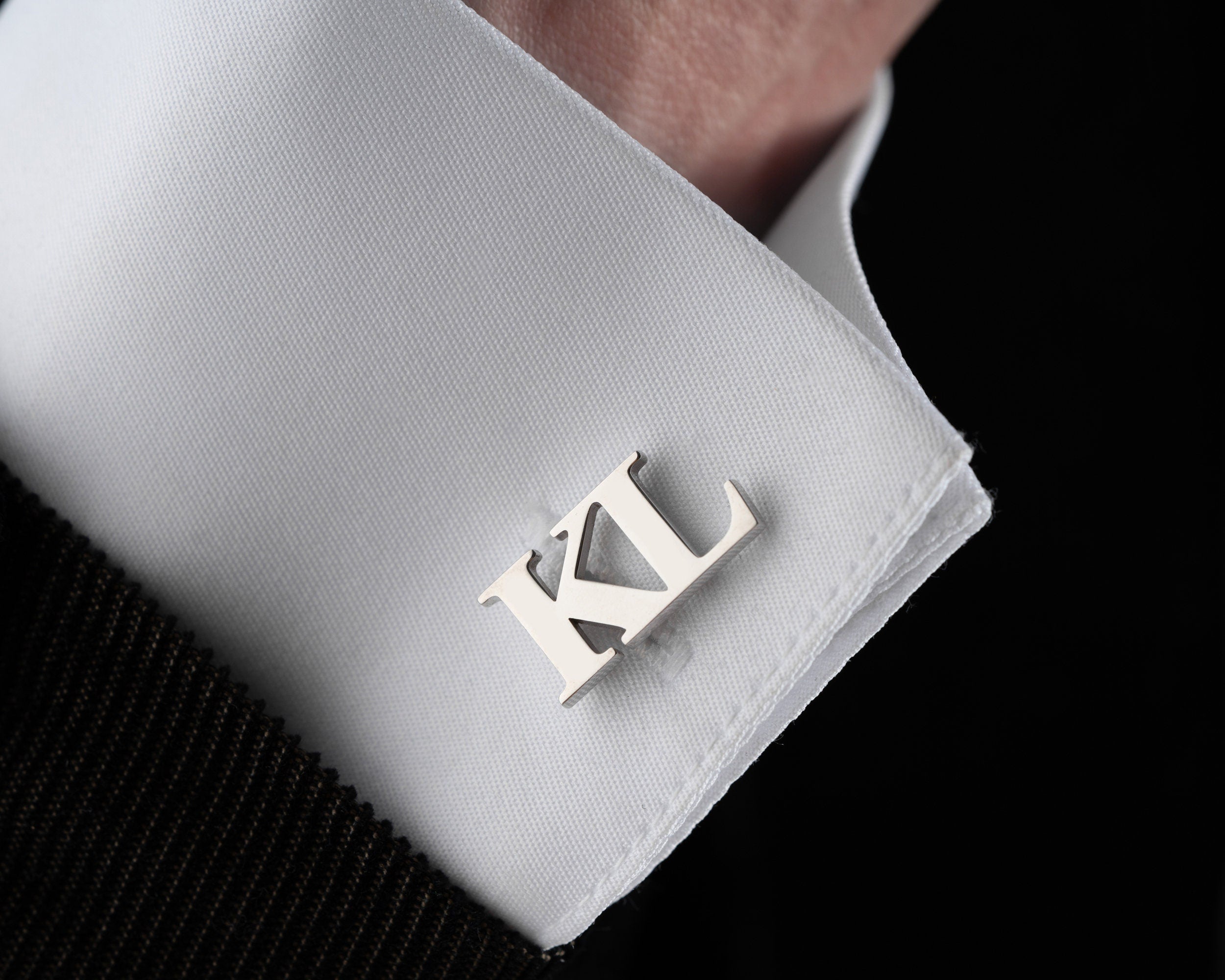 Personalized Sterling Silver Cufflinks, Handmade Wedding Gift