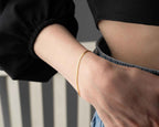 Dainty Sterling Silver Chain Bracelet: Rose Gold, Gold Finish