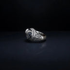 Oxidized Sterling Silver Demon Skull Ring, Gothic Biker Jewelry   Charmora Jewelry