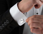 Engraved Sterling Silver Infinity Cufflinks: Personalized Wedding Groomsmen Gift   Charmora Jewelry