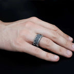 Oxidized 925 Sterling Silver Men's Ring: Handmade Silver Jewelry   Charmora Jewelry