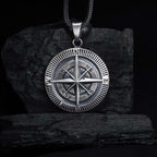 Sterling Silver Compass Necklace, Travel Jewelry Gift for Him   Charmora Jewelry