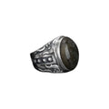 Large Labradorite Sterling Silver Ring - Handmade Mens Gemstone Ring   Charmora Jewelry