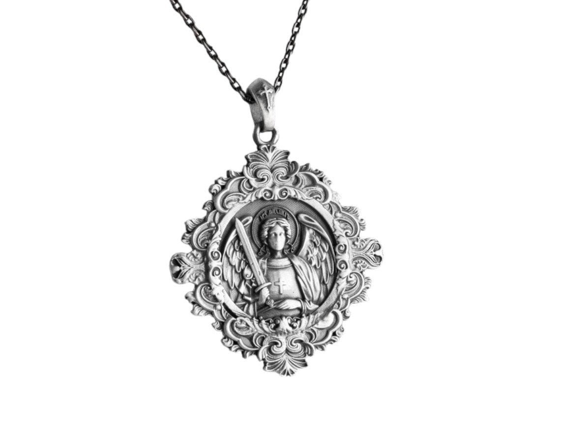 Collier Archange Saint Michel en Argent Sterling : Pendentif Ange Gardien