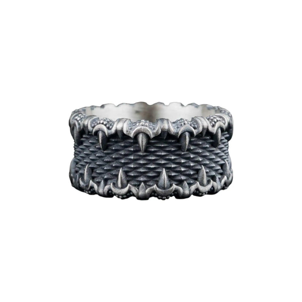 Oxidized 925 Sterling Silver Men's Ring: Handmade Silver Jewelry   Charmora Jewelry