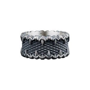 Oxidized 925 Sterling Silver Men's Ring: Handmade Silver Jewelry   Charmora Jewelry