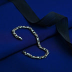 Sterling Silver Men’s Bracelet with Garnet Baguette Stones – Gift for Him