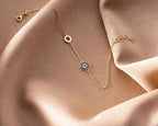 Blue Evil Eye Bracelet: Sterling Silver Gold Protection Jewelry