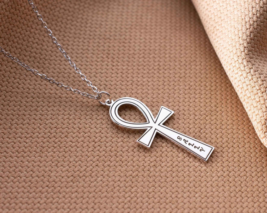 Custom Sterling Silver Ankh Necklace: Personalized Egyptian Jewelry