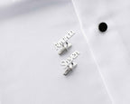 Sterling Silver Custom Name Cufflinks: Personalized Groomsmen Gift