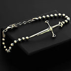 925 Sterling Silver Sword Bracelet – Handmade Warrior Jewelry for Men