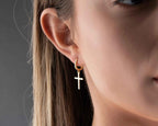 Gold Cross Earrings: Sterling Silver Christian Jewelry