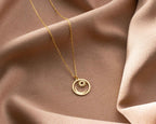 Sterling Silver Sun and Moon Pendant Necklace