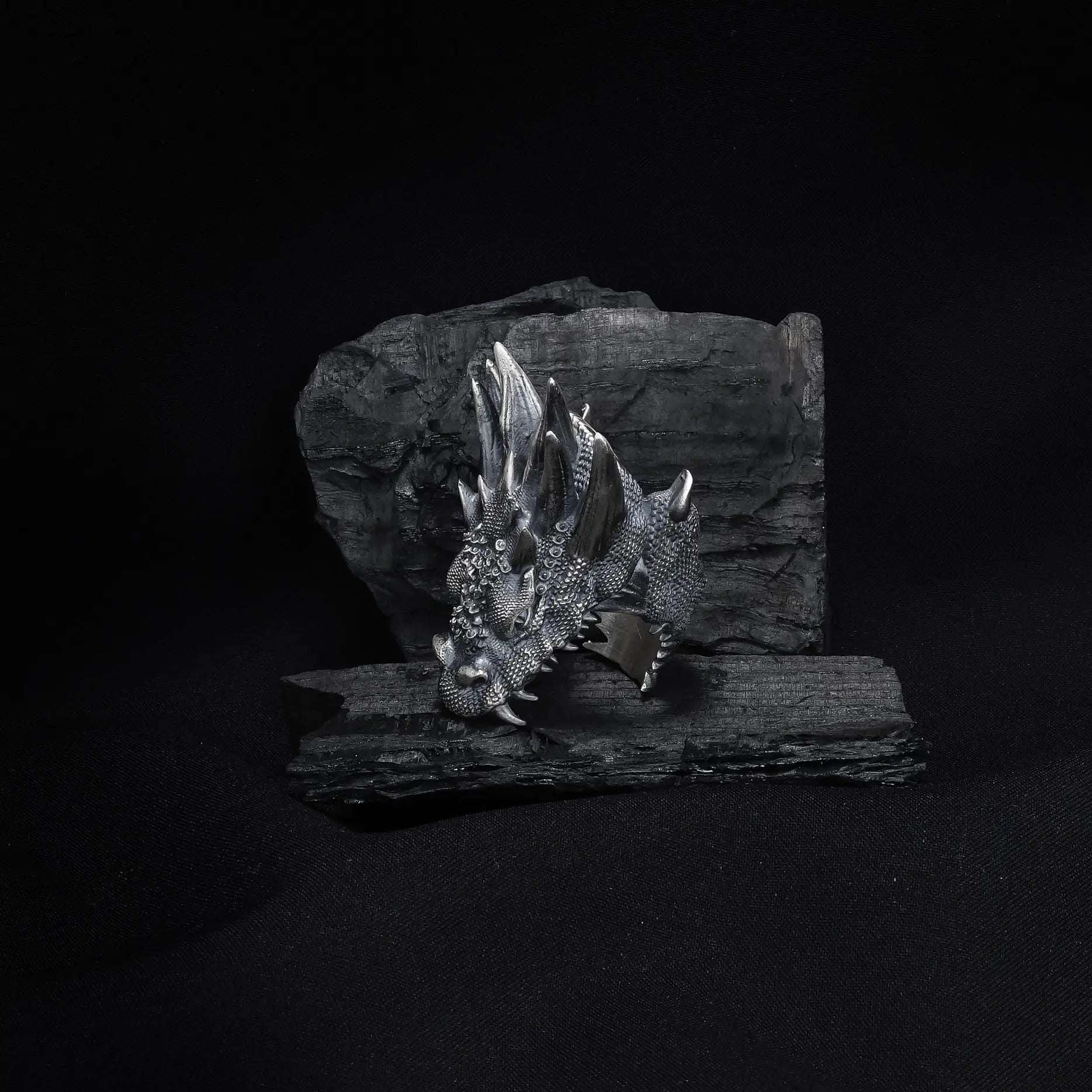 Sterling Silver Dragon Ring: Handmade Asian Mythology Jewelry   Charmora Jewelry