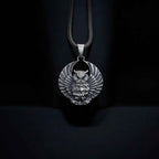 Sterling Silver Owl Pendant Necklace: Open Wings, Night Bird Jewelry