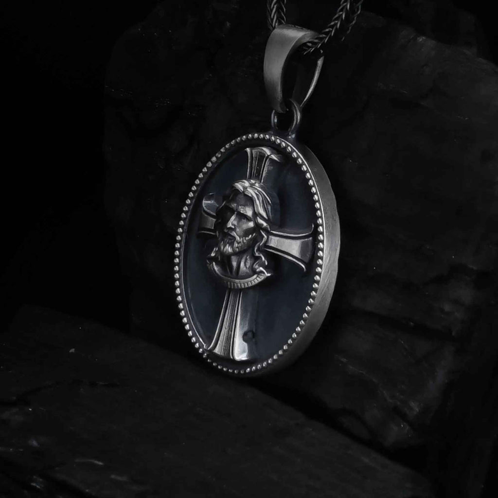 Sterling Silver Jesus Christ Necklace: Religious Christian Pendant