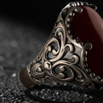 Carnelian Relief Motif Signet Ring  Ring  Charmora Jewelry