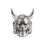 Traditional Mask Motif Signet Ring  Ring  Charmora Jewelry