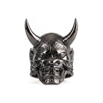 Traditional Mask Motif Signet Ring  Ring  Charmora Jewelry