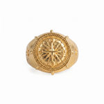 Navigational Compass Motif Signet Ring  Ring  Charmora Jewelry