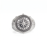 Navigational Compass Motif Signet Ring  Ring  Charmora Jewelry