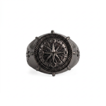 Navigational Compass Motif Signet Ring  Ring  Charmora Jewelry