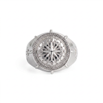 Navigational Compass Motif Signet Ring  Ring  Charmora Jewelry