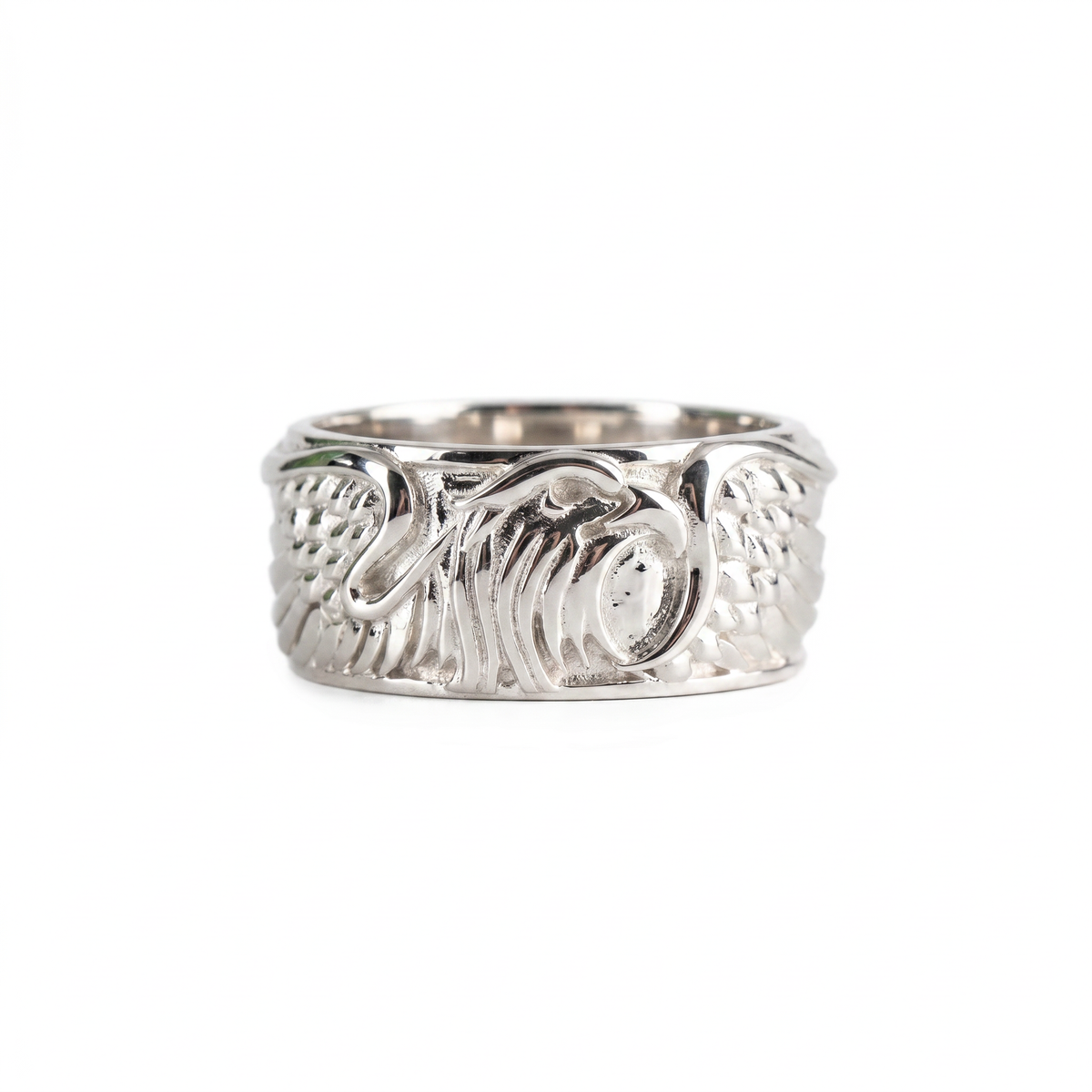 Sculpted Aquiline Form Winged Ring  Ring  Charmora Jewelry