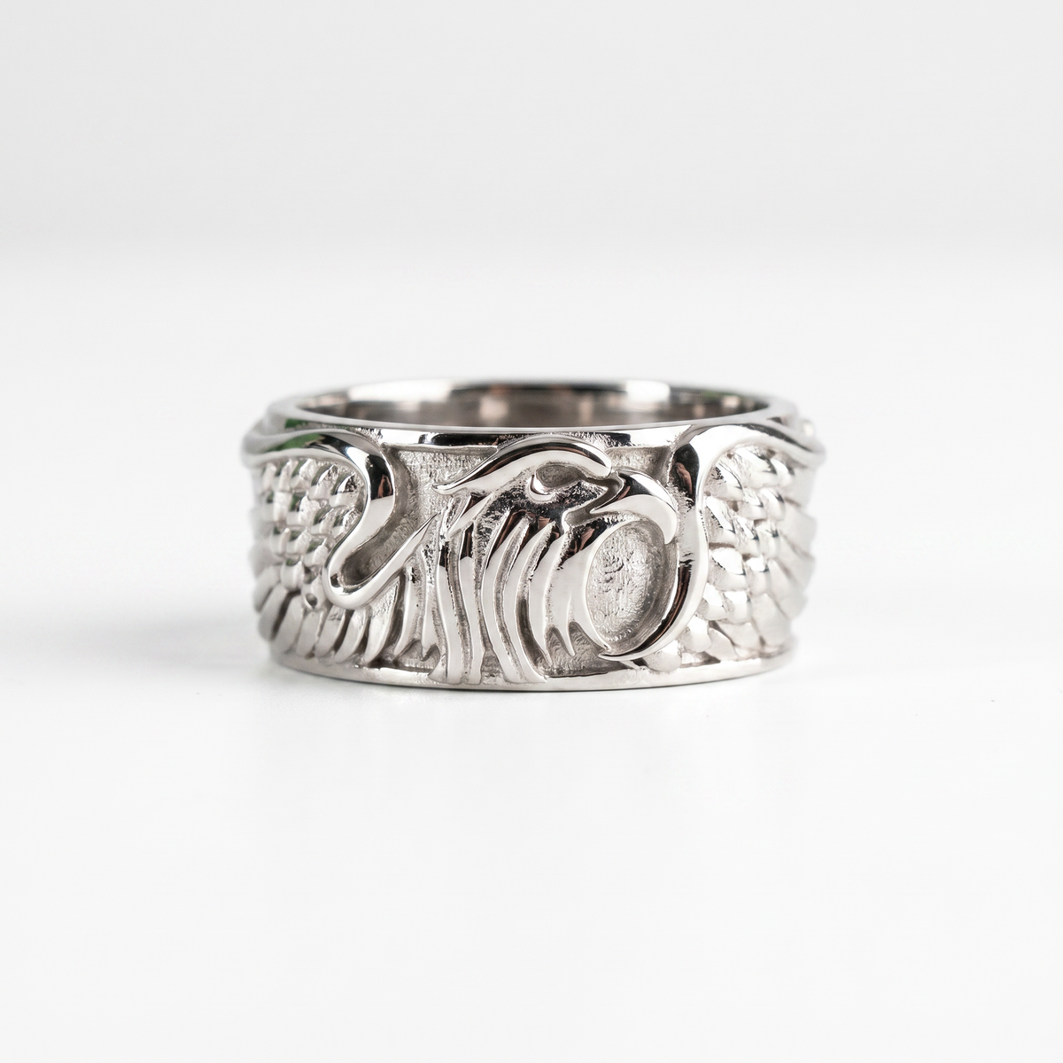Sculpted Aquiline Form Winged Ring  Ring  Charmora Jewelry