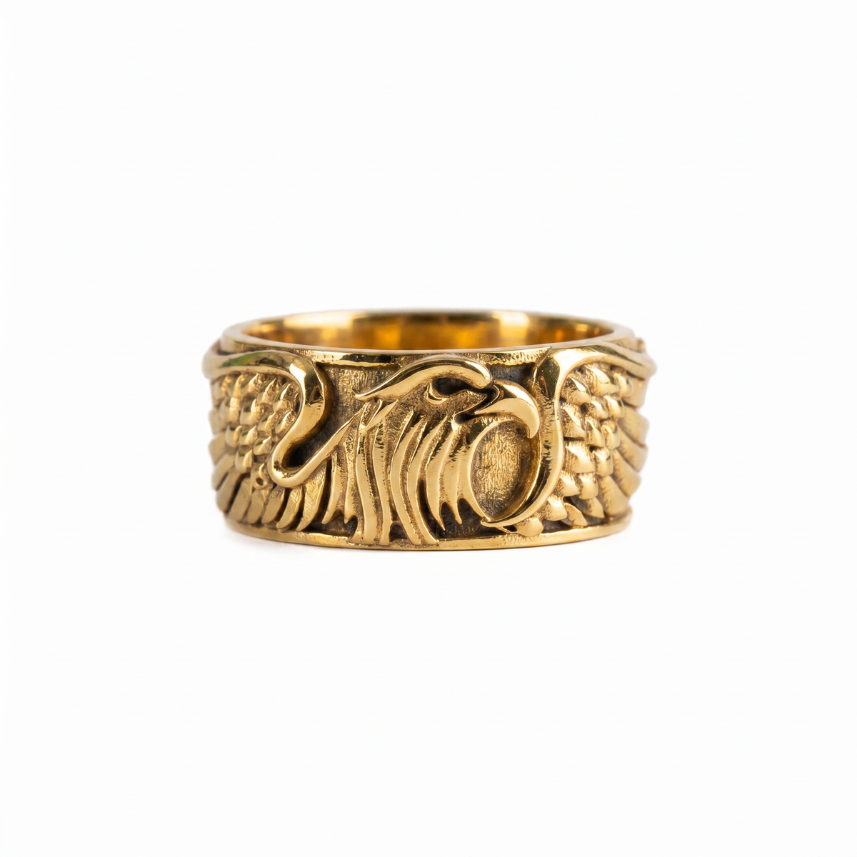 Sculpted Aquiline Form Winged Ring  Ring  Charmora Jewelry