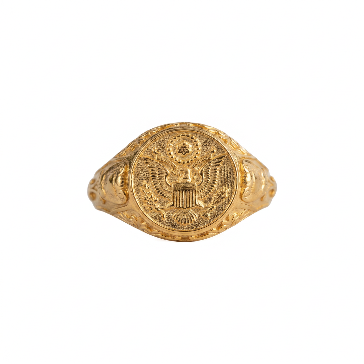 American Coat of Arms Eagle Crest Signet Ring  Ring  Charmora Jewelry