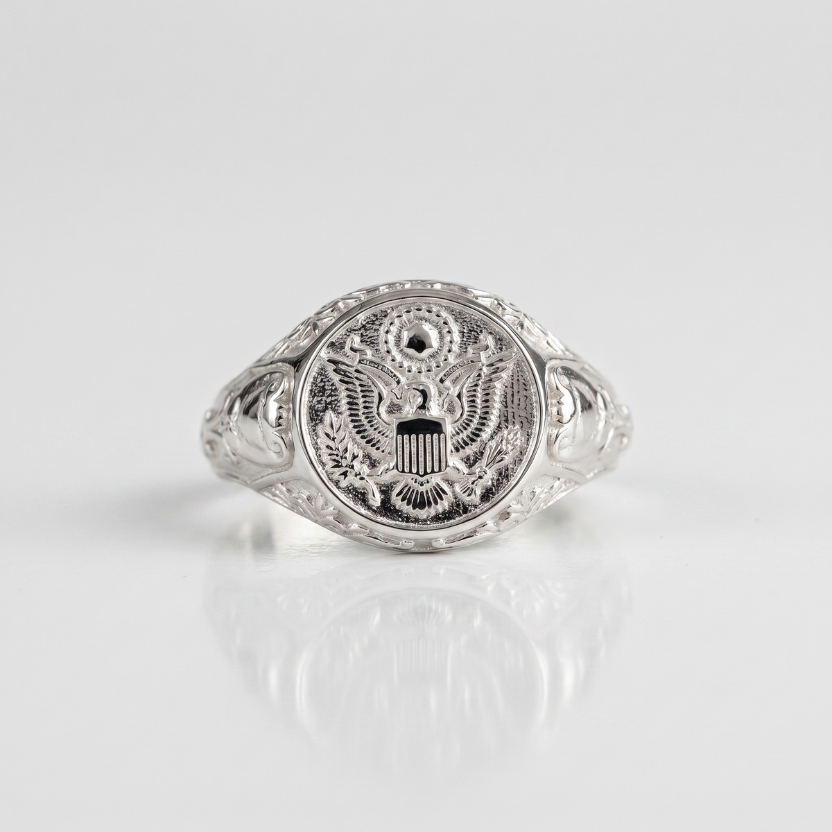 American Coat of Arms Eagle Crest Signet Ring  Ring  Charmora Jewelry