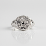 American Coat of Arms Eagle Crest Signet Ring  Ring  Charmora Jewelry