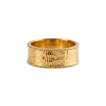 Brutalist Textured Motif Ring  Ring  Charmora Jewelry