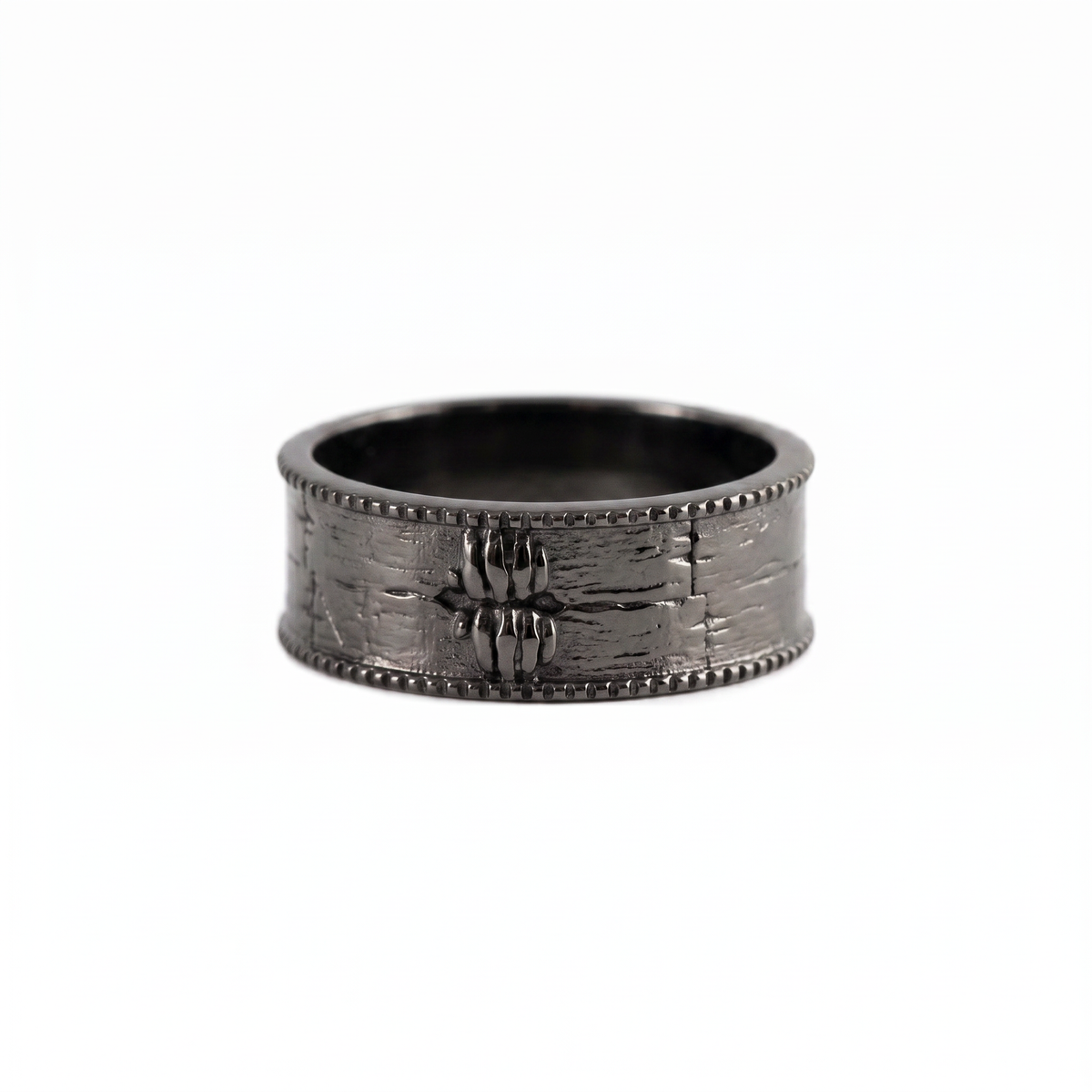 Brutalist Textured Motif Ring  Ring  Charmora Jewelry