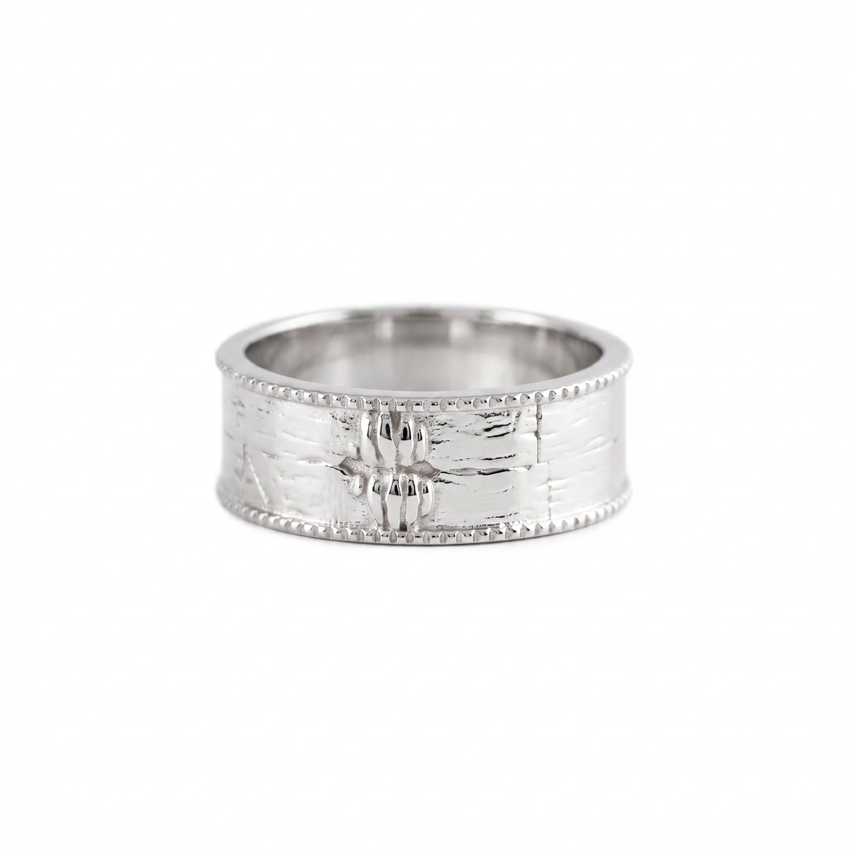 Brutalist Textured Motif Ring  Ring  Charmora Jewelry