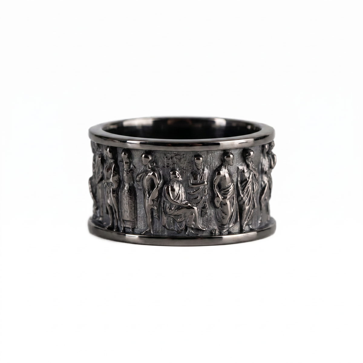 Ancient Roman Gladiator Relief Motif Ring  Ring  Charmora Jewelry