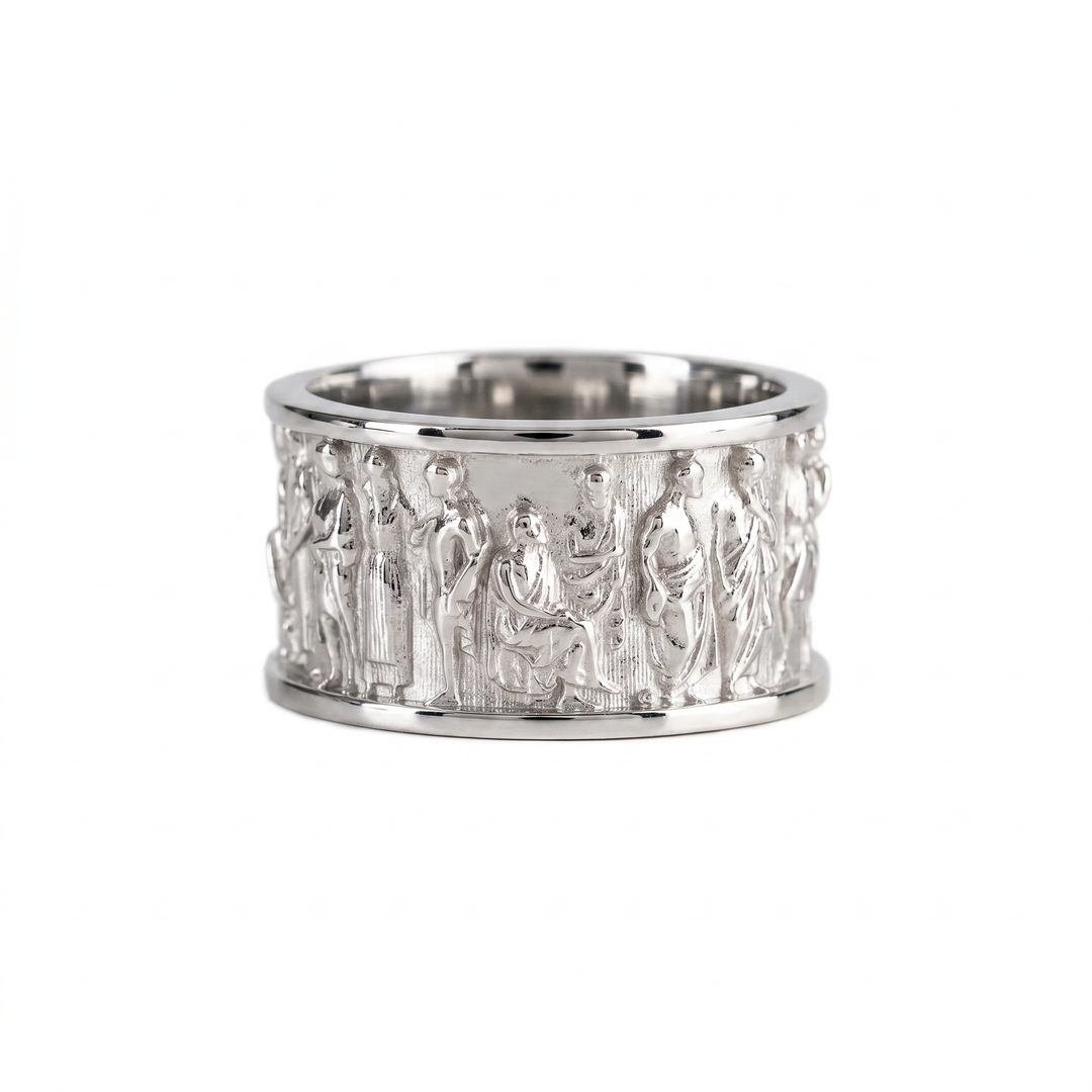 Ancient Roman Gladiator Relief Motif Ring  Ring  Charmora Jewelry