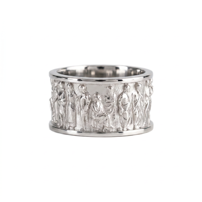 Ancient Roman Gladiator Relief Motif Ring  Ring  Charmora Jewelry