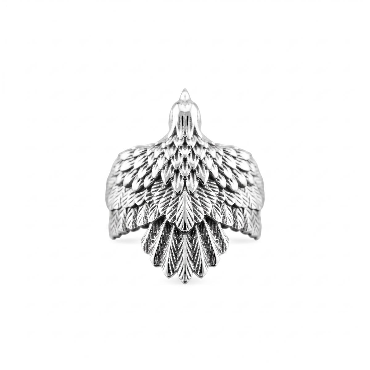 Eagle Wing Relief Motif Ring  Ring  Charmora Jewelry