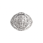 Sculpted Lion Head Signet Ring  Ring  Charmora Jewelry