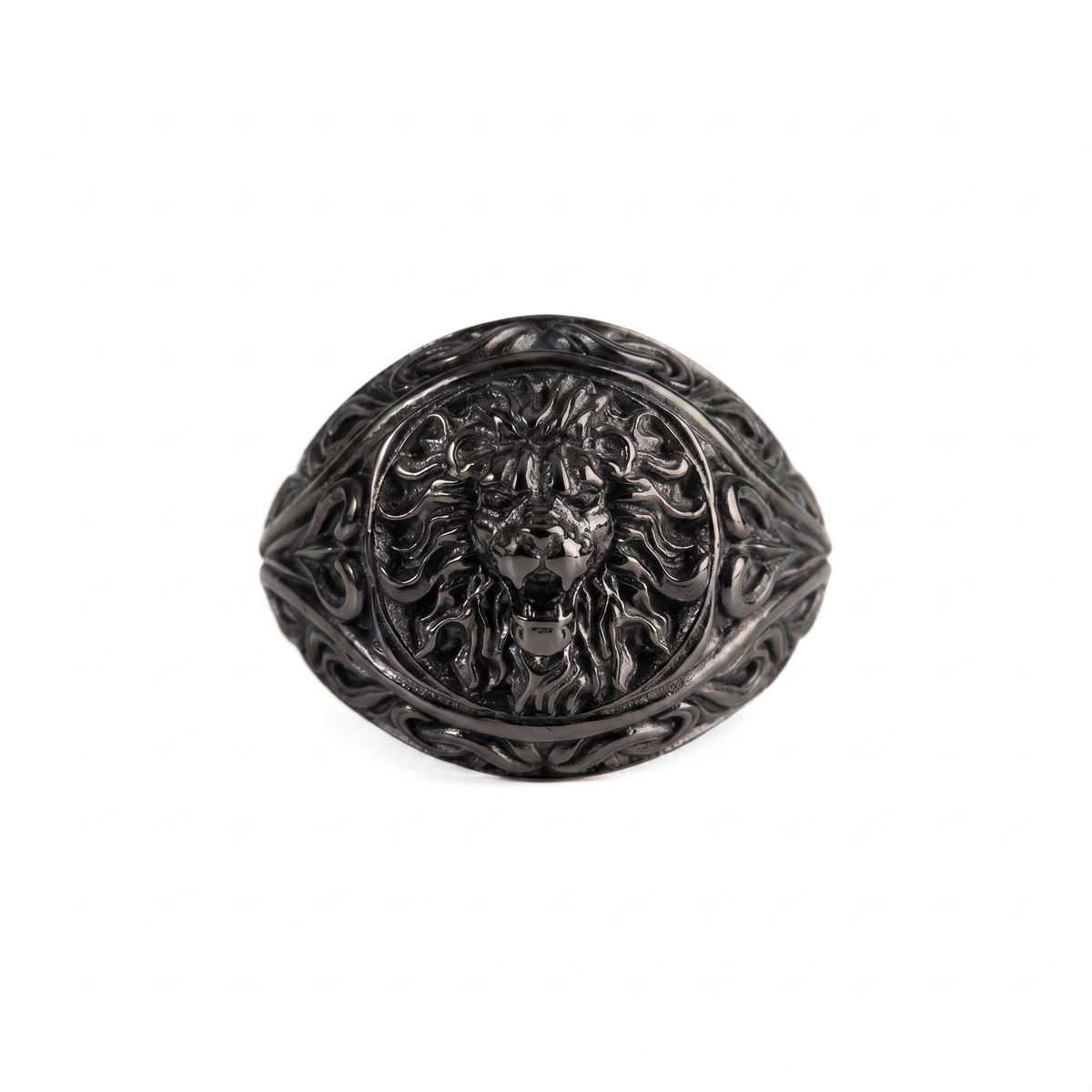Sculpted Lion Head Signet Ring  Ring  Charmora Jewelry