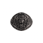 Sculpted Lion Head Signet Ring  Ring  Charmora Jewelry
