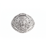 Sculpted Lion Head Signet Ring  Ring  Charmora Jewelry