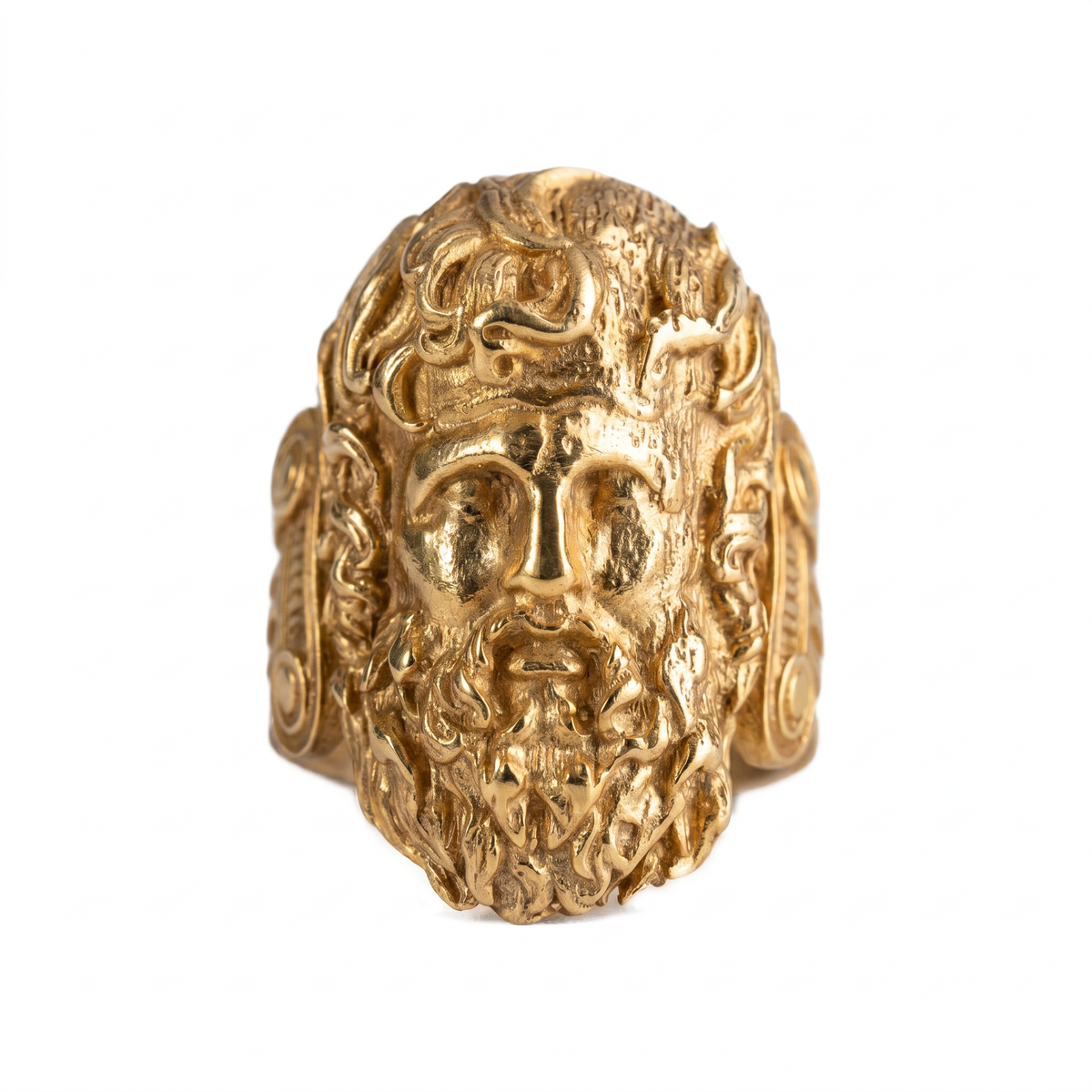 Sculpted Ancient Deity Motif Signet Ring  Ring  Charmora Jewelry